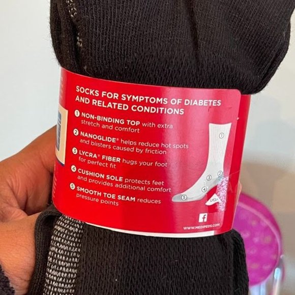 Medi Peds Socks -XLarge-Black - Picture 3 of 6